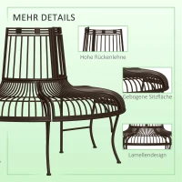 Outsunny Baumbank aus Metall halbrund Gartenbank Parkbank Sitzbank für Ø37cm Baumstämme 135 x 70 x 85 cm(m-6)