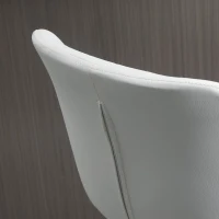 HOMCOM Juego de 2 Taburetes Altos de Cocina y Giratorio Taburetes Altos de Cuero Sintético con Respaldo y Estructura de Metal 47x51,5x92-114 cm Blanco(m-9)
