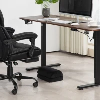 HOMCOM Reposapiés de Oficina con Relleno de Espuma y Almohadillas Antideslizantes para Estudio Hogar Negro(m-7)