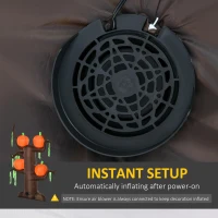 HOMCOM 2.4m Halloween Inflatable Ghost Tree with 4 Pumpkins 2 Build-in LEDs, Blow Up Inflatables for Halloween Party Yard Lawn Outdoor Indoor Decoration(m-6)