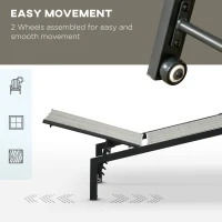 Outsunny Rattan Sun Lounger, with Five-Position Back - Grey/Black(m-6)