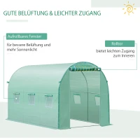 Outsunny Gewächshausfolie, 3 x 2 x 2 m, wasserdichte Gartenplane mit UV-Schutz, Kunststoff-Folie, Abdeckplane für Treibhaus, Folientunnel, Tunnelfolie für Außenbereich, Grün(m-4)