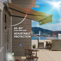 Outsunny 3.5 x 3m Electric/Manual Awning, with Remote - Beige(m-6)