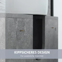 kleankin Waschbeckenunterschrank Badezimmerschrank Waschtischunterschrank mit Schrank Regale verstellbar U-förmiger Ausschnitt Spanplatte Grau+Weiß 60 x 30 x 68 cm(m-5)