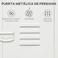 Vinsetto Mueble Archivador con Ruedas Estante Ajustable y Puerta de Metal para Tamaño A4 para Estudio 38x38,5x55,5 cm Blanco(m-5)