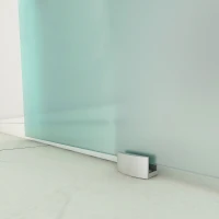 HOMCOM Puerta Corredera Cristal Puerta Corrediza Deslizante de Vidrio Esmerilado a Rayas Puerta Corredera Moderna Riel Alumino 90x205cm para Baño Cocina Dormitorio Oficina(m-8)