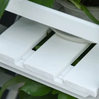 Outsunny Étagère à Fleurs Pliable Étagère à Fleurs Supports de Pots Porte Plante - 4 niveaux à Lattes réglables - pan arrière Treillis - Bois Sapin pré-huilé pour Intérieur Balcon Jardin Terrasse(m-6)