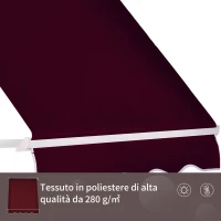 Outsunny Tenda da Sole a Caduta con Rullo Avvolgibile e Angolazione Regolabile 0-120°, 180×70cm, Rosso(m-4)