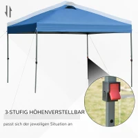 Outsunny Garten-Pavillon, Faltpavillon, Festzelt, Gartenzelt inkl. Heringe Abspannseile, Oxfordstoff, 2,99 x 2,99 x 2,64 m, Blau(m-5)