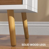 HOMCOM Wood Effect Wto-Drawer Bedside Table - Brown/White(m-5)