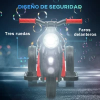 AIYAPLAY Moto Eléctrica para Niños de +2 Años con Función de Soplar Burbujas Faros Música Velocidad 3 km/h Carga 30 kg Rojo(m-5)