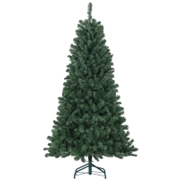 HOMCOM Árbol de Navidad Artificial 180 cm con 760 Ramas de Alambre de Memoria y Base Plegable Árbol de Navideño Verde