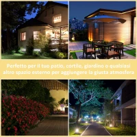 Outsunny Luce da Esterno 2 Colori a Energia Solare e Luminosità Regolabile, in Alluminio, Φ23.5x60 cm, Nera(m-5)