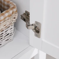 HOMCOM Mobile da Bagno Classico e Salvaspazio in Legno Bianco con Mensole e Anta, 40 x 30 x 164cm(m-8)