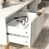 HOMCOM Elegant Marble Effect Storage Coffee Table - White(m-9)