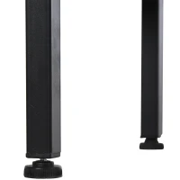 Estante Multifuncional de 3 Niveles para Almacenaje Patas Ajustables con Trasera de Rejilla Hecho de Acero y Madera 60 kg 100x32x92 cm Marrón y Negro(m-7)