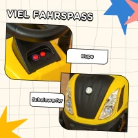 HOMCOM Rutsch-Traktor mit Anhänger, Hupe, Sandspielzeug, ab 1 Jahr, Kunststoff+Metall, gelb, 91 x 29 x 44cm(m-6)