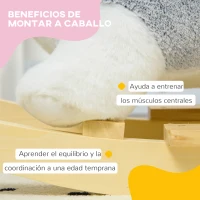 HOMCOM Caballito Balancín Forma Perro Husky para Niños 18-36 Meses Mecedora de Felpa con Sonidos Cinturón y Reposapiés(m-7)