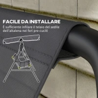 Outsunny Coprisedile per Dondolo da Giardino in Tessuto a Rete, 115x45x45cm, Grigio(m-5)