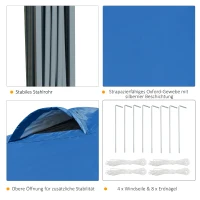 Outsunny Garten-Pavillon, Faltpavillon, Festzelt, Gartenzelt inkl. Heringe Abspannseile, Oxfordstoff, 2,99 x 2,99 x 2,64 m, Blau(m-6)