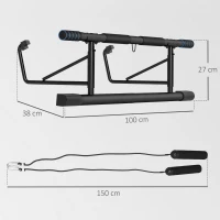 SPORTNOW Pull-Up Bar, No-Drilling Chin-Up Bar, Push-Up Stand with Resistance Bands, Padded Handles for Home Gym Exercise(m-3)