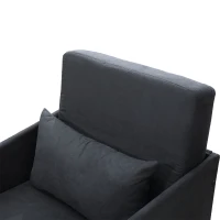 HOMCOM Sofá Cama Individual con Apoyabrazos para Salón Estudio Dormitorio Bolsillos en 2 Lados con 1 Almohada Carga 150kg 70x74×78cm Gris(m-7)