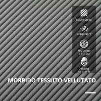 HOMCOM Divano 2 Posti con Spazio Contenitore e 2 Cuscini, in Tessuto Effetto Velluto e Legno, 140x63x79 cm, Grigio(m-5)
