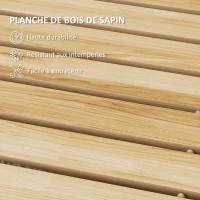 Outsunny Allée chemin de jardin en lattes de bois enroulable - bois massif de pin 120 x 38 cm(m-6)