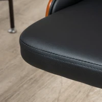 Vinsetto Silla de Oficina con Altura Ajustable y Basculante para Dormitorio Oficina 53x62x77-87 cm Negro y Madera(m-8)