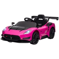 AIYAPLAY Coche Eléctrico para Niños de +3 Años Maserati GT2 con Mando a Distancia Faros LED Bocina Música Ruedas Auxiliares Rosa(m-11)