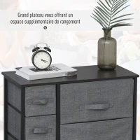 HOMCOM Lot de 2 commodes en Tissu Meuble de Rangement 11 tiroirs chiffonnier Cadre en métal pour chambre salon entrée bureau(m-6)