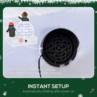 HOMCOM 5ft Christmas Inflatable Two Penguins Wearing a Scarf with Ice House Blow Up Decor Home Indoors with Built-in LED Lights Outdoor Toys in Lawn Garden(m-6)