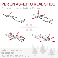 HOMCOM Albero di Natale Artificiale 182.88cm con 479 Rami, Design Alto e Stretto con Base Pieghevole, Verde(m-7)
