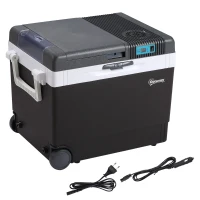 Outsunny 33L Auto-Kühlschrank Kühlbox Mini-Kühlschrank tragbar DC 12V AC 220V/240V für Auto und Camping Grau 40 x 30 x 43 cm(m-1)
