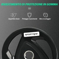 SPORTNOW Set di 2 Dischi Pesi da 20kg in Acciaio con Rivestimento in Gomma per Bilanciere(m-6)