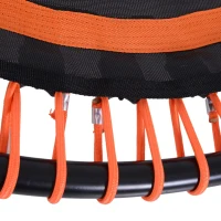 HOMCOM Trampolino Elastico con Maniglia di Sostegno Regolabile Diametro 114cm Carico Massimo 100kg, Arancione(m-9)