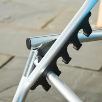 Outsunny Foldable Outdoor Sun Loungers Set of 2, Reclining Lounge Chair Camping Bed Cot with Pillow 4-Level Adjustable Back Aluminium Frame, Blue(m-9)