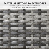 Outsunny Juego de Muebles de Jardín para Exterior de Ratán de 7 Piezas Incluye 6 Sillas con Cojines y Mesa de Metal Gris(m-5)