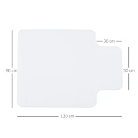 HOMCOM Alfombra Protectora para Silla de Oficina 90x120cm Protector Suelo Enmoquetado (Convexo, Sin picos antideslizantes)(m-3)