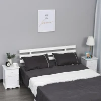 HOMCOM Set 2 Comodini in Legno Bianco con 1 Cassetto e 1 Armadietto in Stile Rétro per Camera da Letto, 35x30x49cm(m-2)