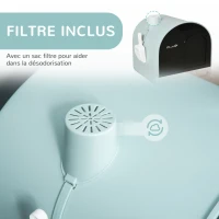PawHut Bac à litière pour chat maison de toilette pour chat avec porte battante, pelle et filtre inclus dim. 43L x 44l x 47H cm(m-6)