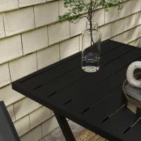 Outsunny Ensemble salon de jardin 2 personnes 2 chaises et 1 table pliantes pour l'Extérieur cadre en Aluminium, Gris anthracite(m-8)