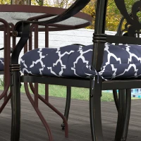 Outsunny 4-Piece Seat Cushion Pillows Replacement, Patio Chair Cushions Set with Ties for Indoor Outdoor, Blue(m-9)