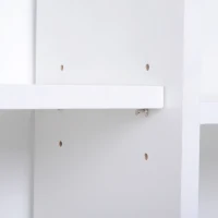 HOMCOM Sideboard Bookshelf Free Standing Bookcase Shelves Unit Display Storage Cabinet w/ Adjustable Shelves, Wooden Leg, Two Doors, White(m-7)