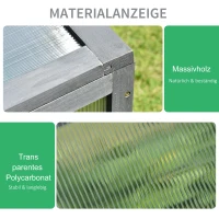 Outsunny Mini-Gewächshaus, Kleines Gewächshaus für den Garten, mit PC-Platten, Gute Lichtdurchlässigkeit, 100L x 65B x 40H cm(m-4)