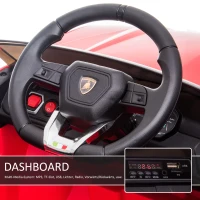 HOMCOM Kinderfahrzeug Elektroauto Sicherheitsgurt Fernbedienung MP3 3–6 Jahre PP Rot 102 x 65,4 x 52,6 cm(m-6)