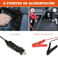 DURHAND Kit de Gato Eléctrico para Coche 12V 15,5-45cm Kit Elevación de Automóvil con Luz e Inflador 36x33x16cm Naranja(m-8)