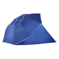 Outsunny 2m UV Protection Fishing Beach Umbrella Brolly Shelter w/ Side Panel Tent Blue(m-8)