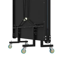 SPORTNOW Tischtennisplatte, klappbar, 8 Räder, pulverbeschichteter Stahlrahmen, MDF, 274 x 152,5 x 76 cm, Schwarz(m-9)