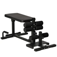 HOMCOM Squat Machine 3 in 1 con Altezza Regolabile e Panca Inclinabile in Acciaio, 100x58x46cm, Nero(m-10)